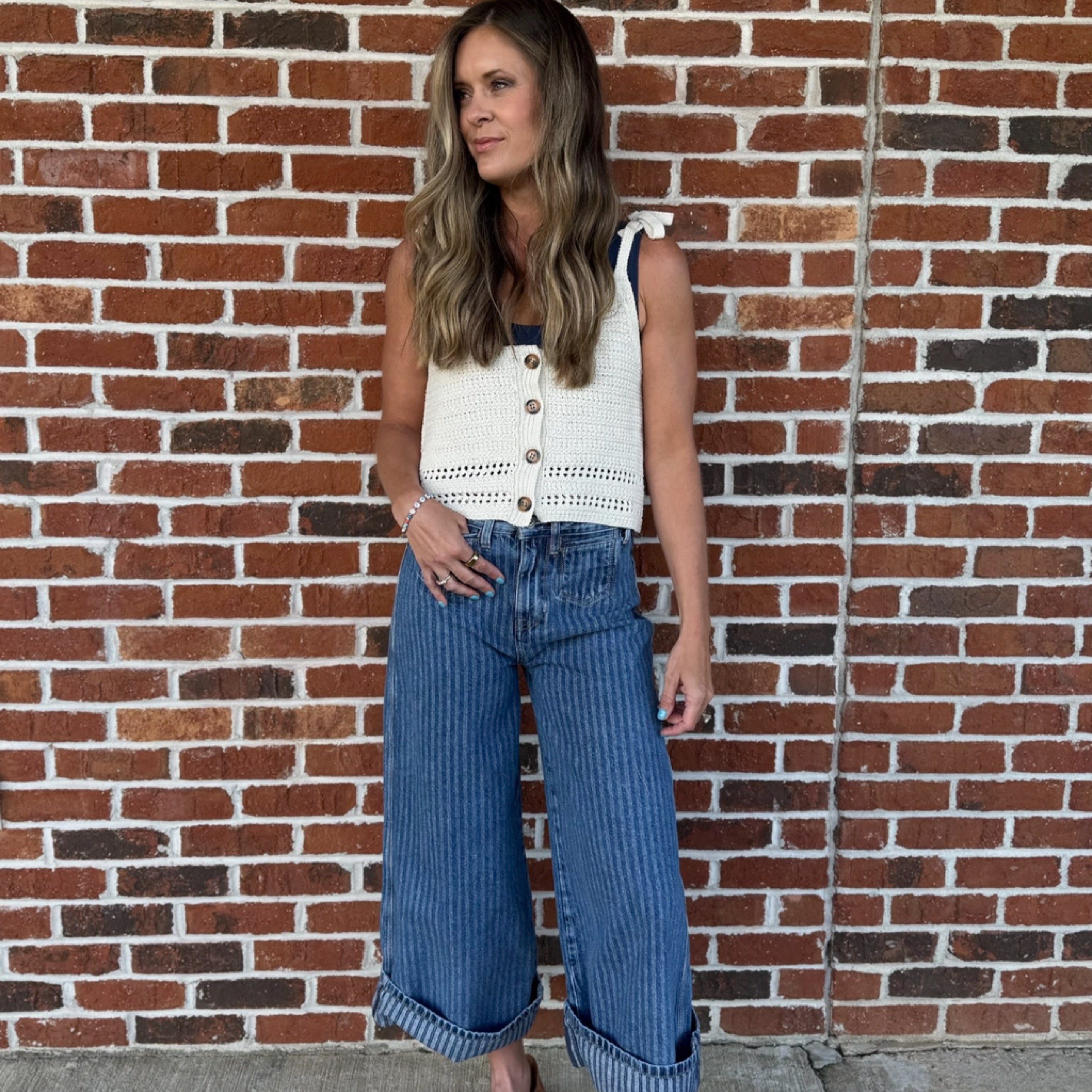Free People Women's Brette Cropped Wide Leg Jeans, Bittersweet