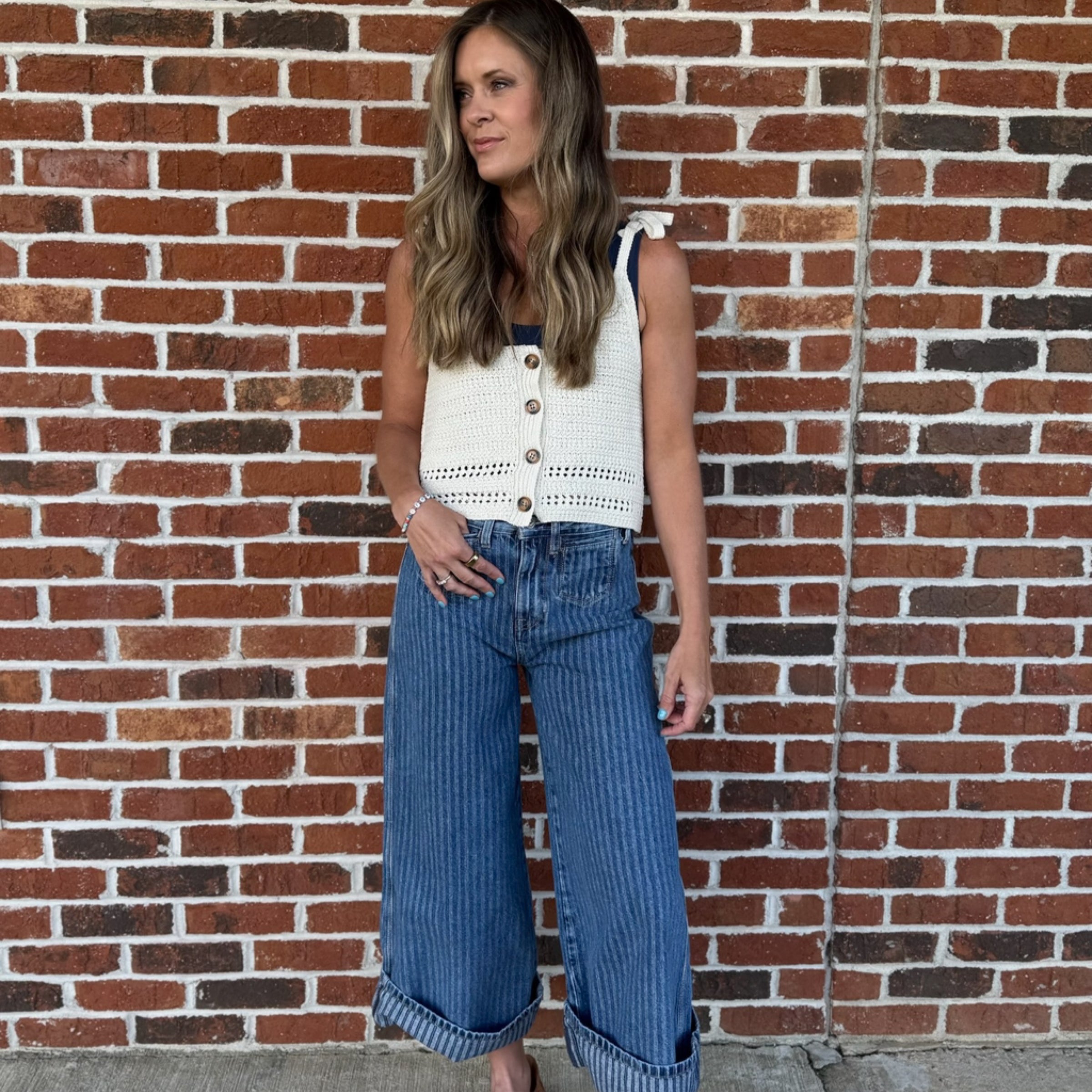 Free People Women's Brette Cropped Wide Leg Jeans, Bittersweet